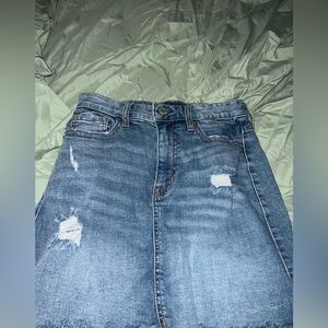 Aeropostale Blue Distressed Denim Mini Skirt